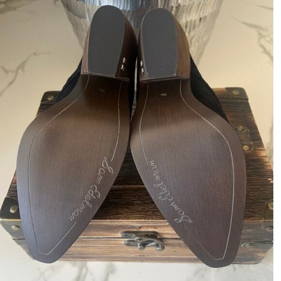 Sam Eldelman Alison Suede Heels in Black - Picture 9 of 10